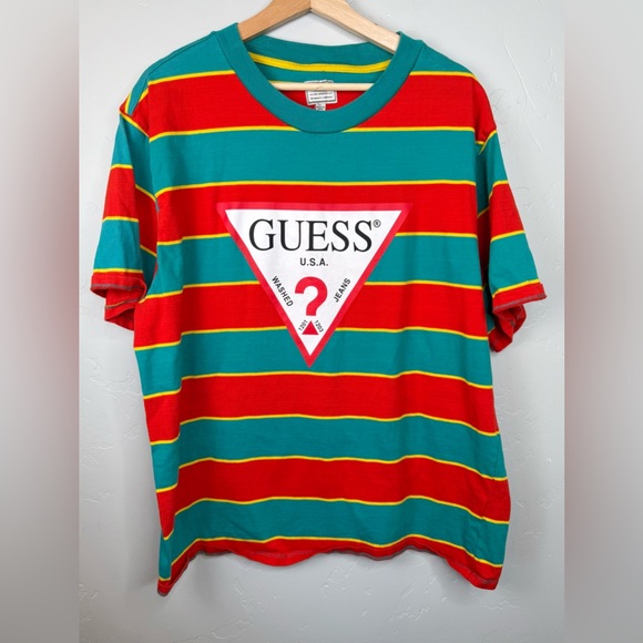 Guess Los Angeles Davidson Stripe Tri Crew T-Shirt Men's Size Large - Picture 2 of 9